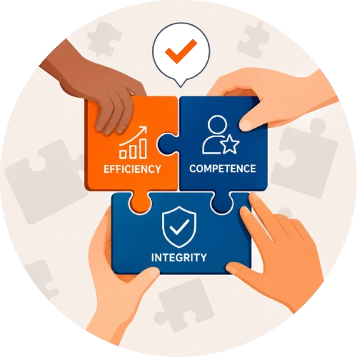 Efficiency, Competence & Integrity